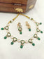 Vidushi Green Kundan Necklace Set