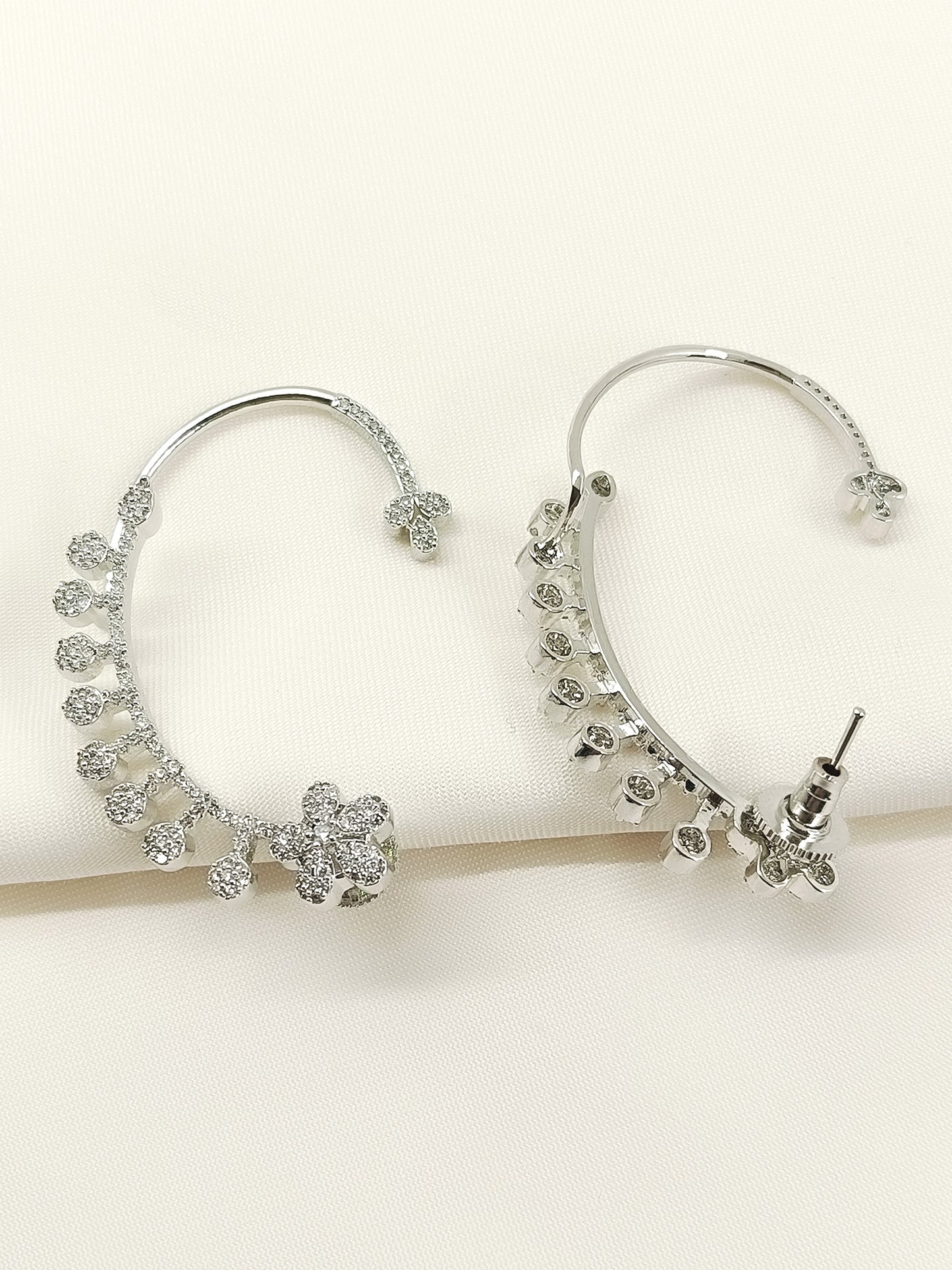 Shaweta White American Diamond Earrings