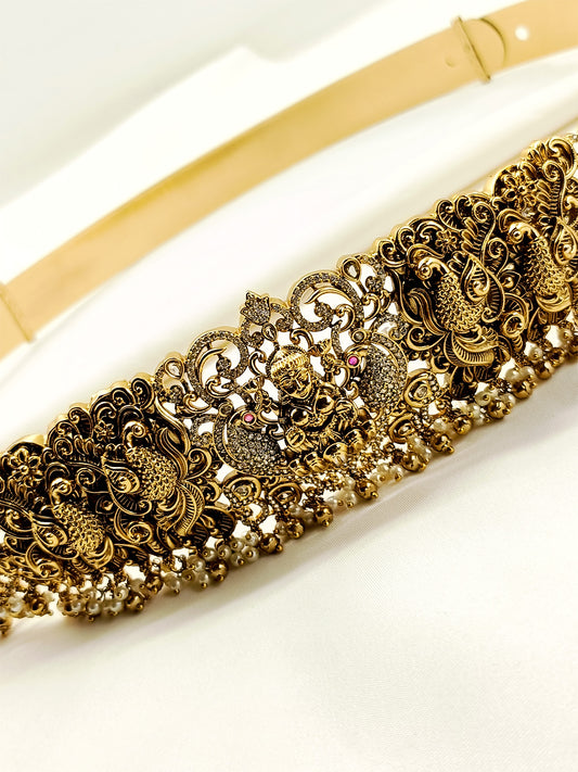 Tajaswini Plain Antique Waist Belt/kamar Bandh