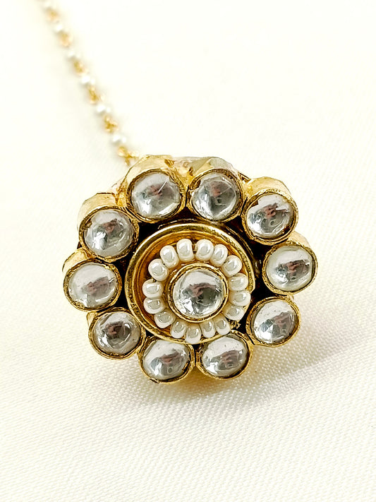 Zinath White Kundan Borla