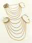 Vipasa Ruby Lotus Dual Tone Ear Chain with Cuff