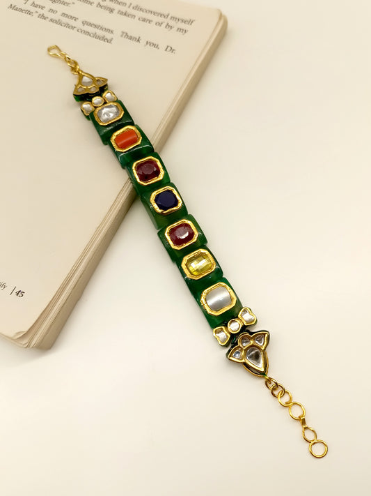 Hailey Multi Colour Kundan Bracelet