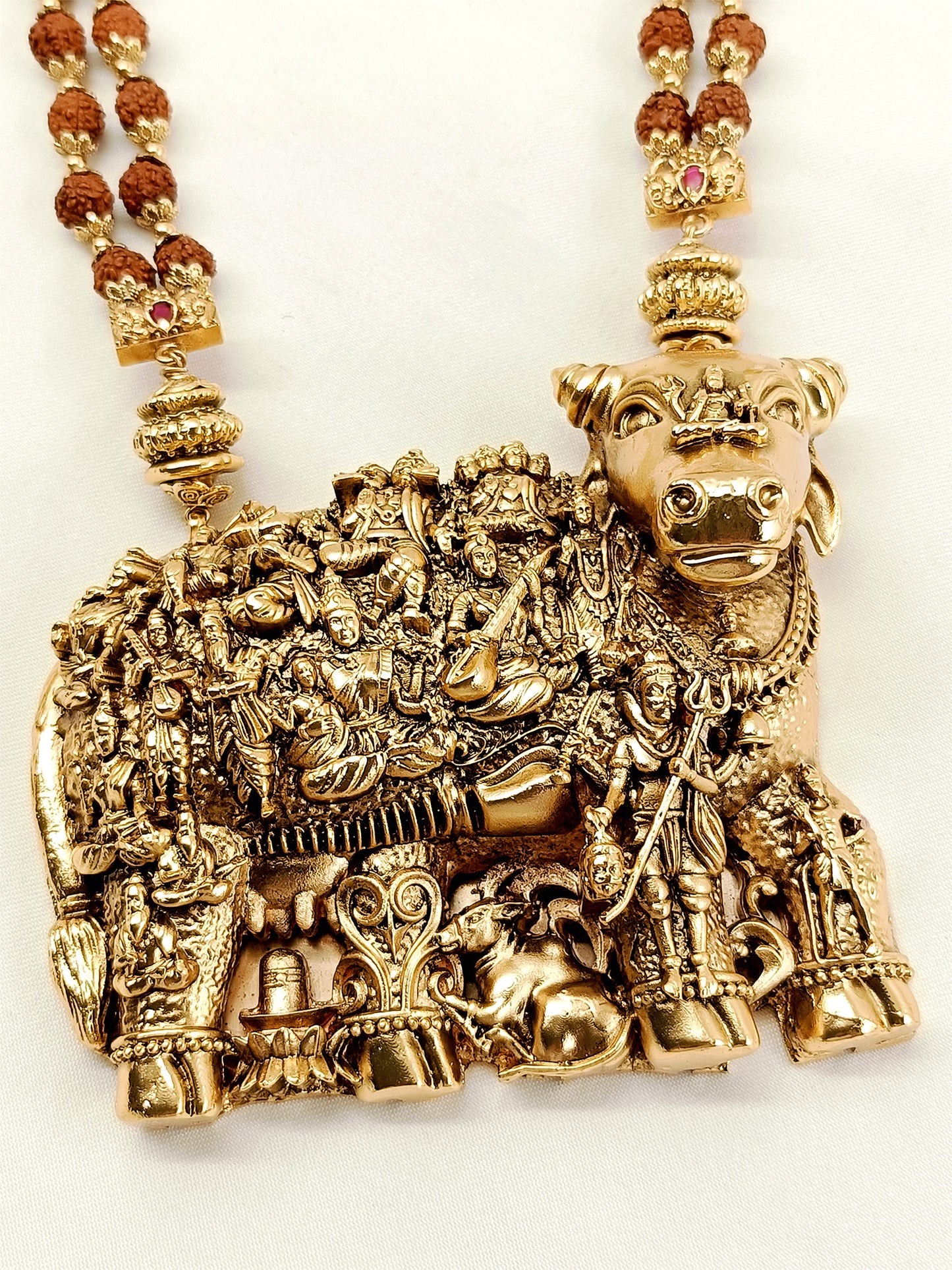 Nandi Ji Golden Groom Rudraksh Neckpiece