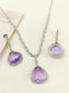 Aviana Lavender American Diamond Necklace Set