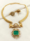 Heema Green Kundan Hasli Styled Necklace Set