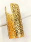 Paisley Golden Filigree Wide Cuff Bracelet