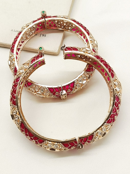 Meave Ruby Kundan Bangles