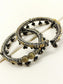 Charulata Dual-Tone Oxidized Floral Ghungroo Anklets