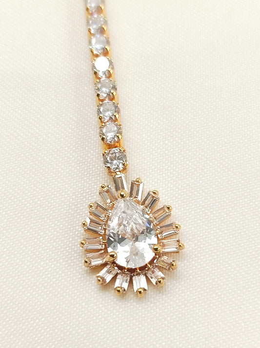 Srimati White American Diamond Teeka