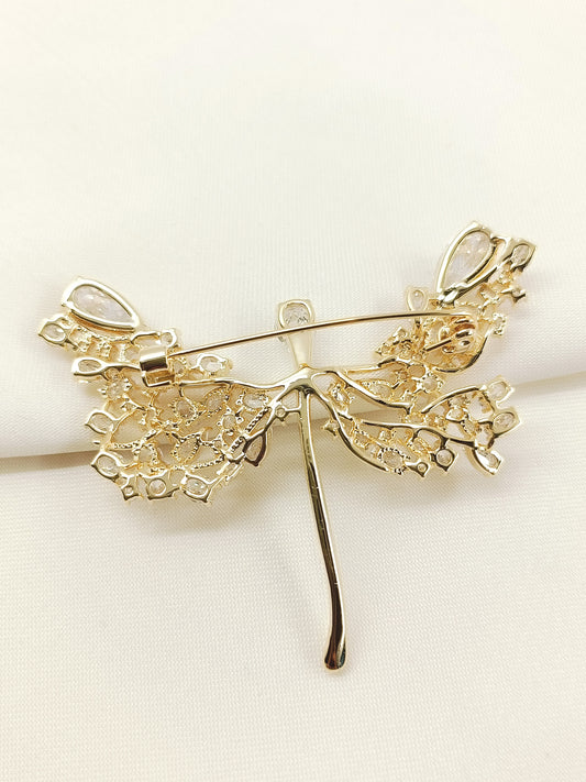 Shabnam Golden Butterfly Brooch