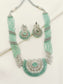 Mini Mint Green American Diamond Necklace Set