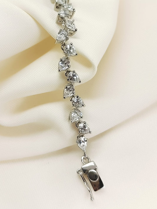 Shama White 92.5 Silver American Diamond Bracelet