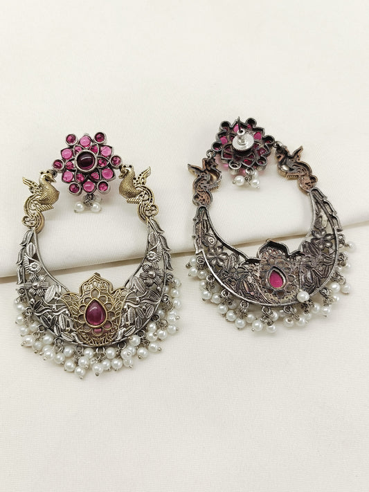 Warisha Majenta Oxidized Earring