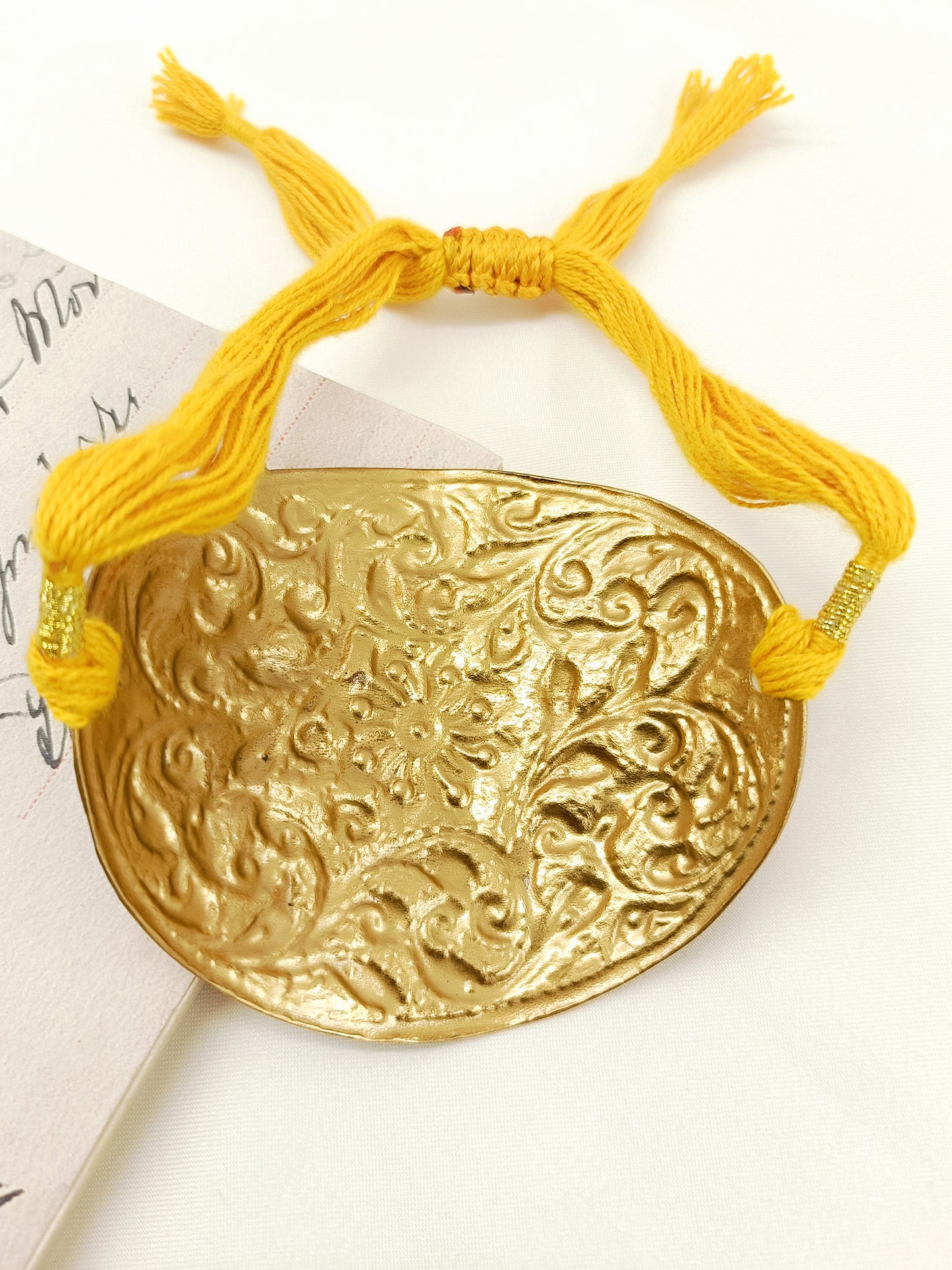 Azill Golden Oxidized Floral Carved Men's Bajubandh