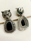 Leelavati Black German Silver Oxidized Earrings