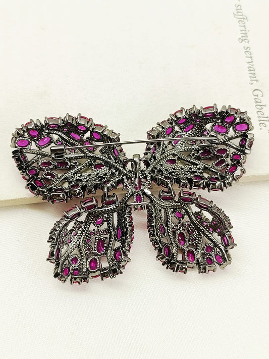 Nirbhay Ruby Butterfly Brooch