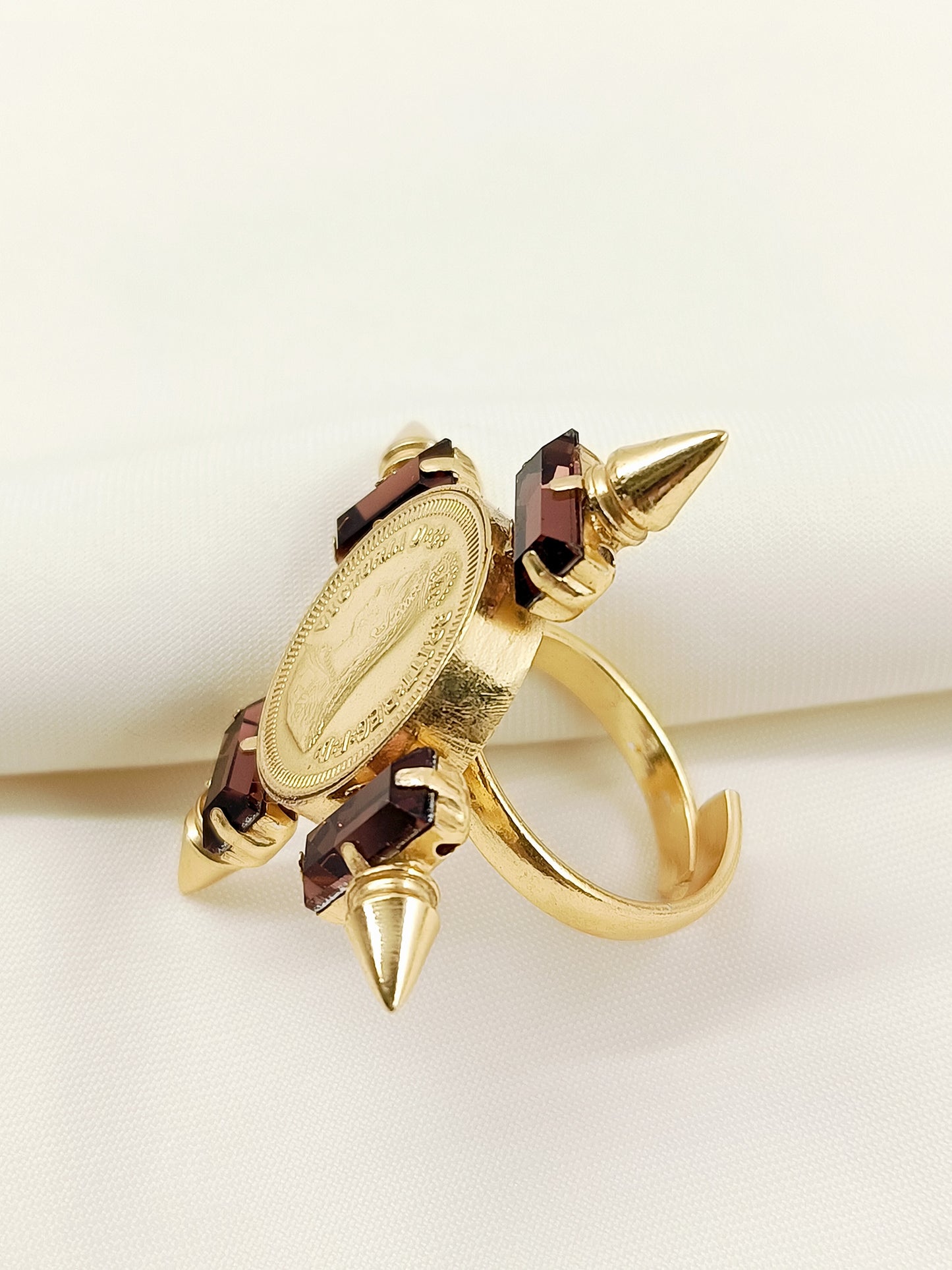 Shubhika Wine Brown Victoria Ginni Coin Boutique Finger Ring