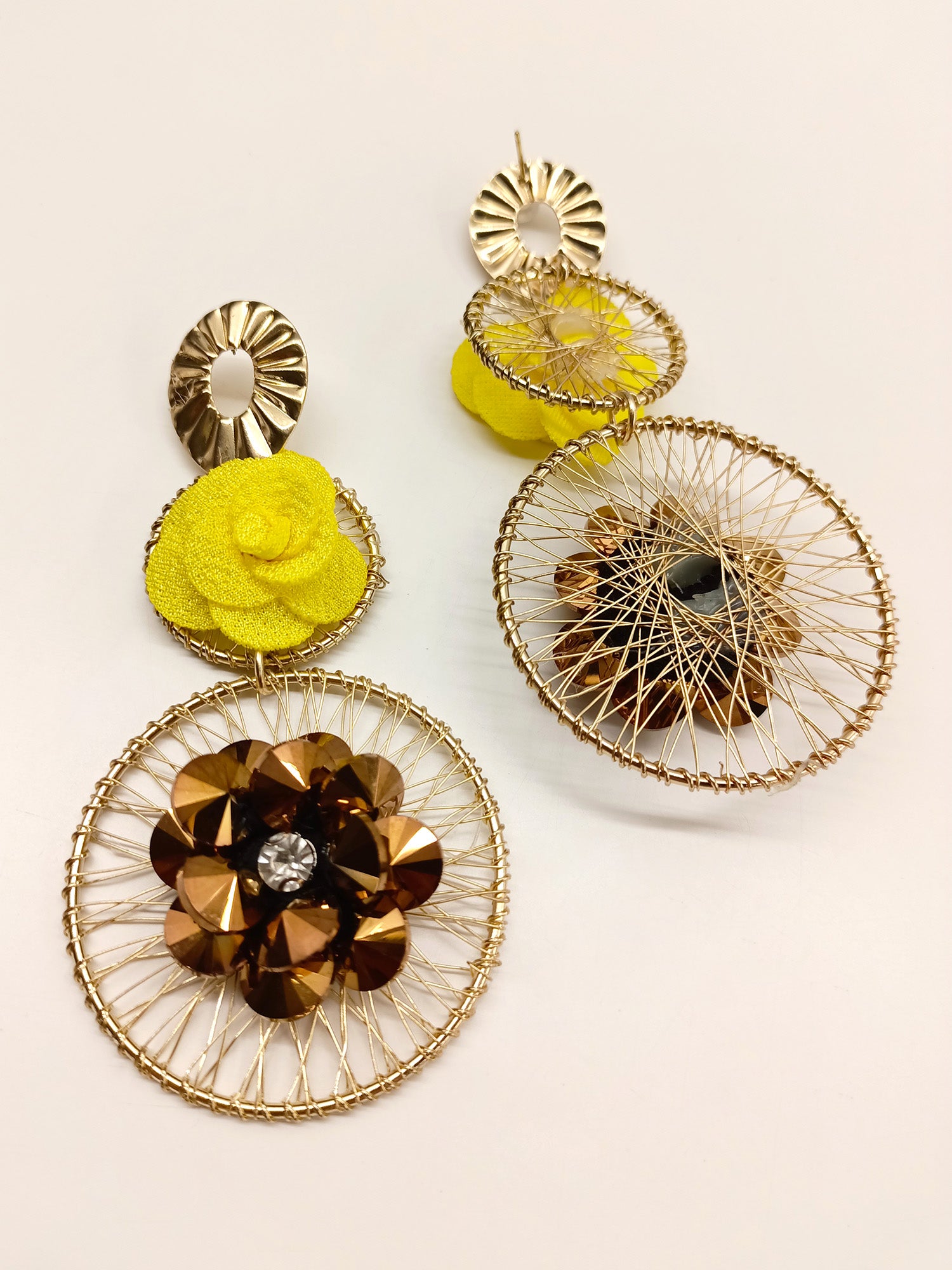 Yellow western store earrings