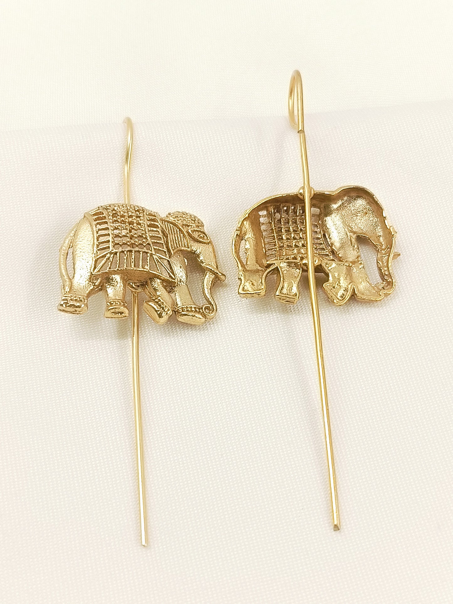 Shubh Golden Elephant Men's Earcuffs