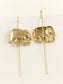 Shubh Golden Elephant Men's Earcuffs