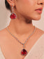 Stella Ruby American Diamond Necklace Set
