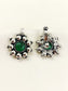 Geolina Oxidized Green Stone Rava Clip Cuff Pair