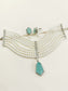 Jhanvi Mint Green American Diamond Choker Set