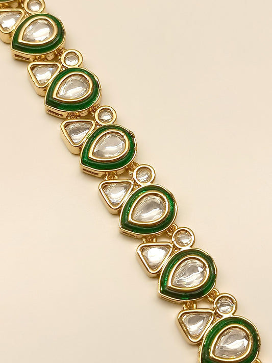 Faith Green Kundan Bracelet