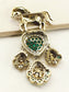 Jayesh Green Horse Brooch