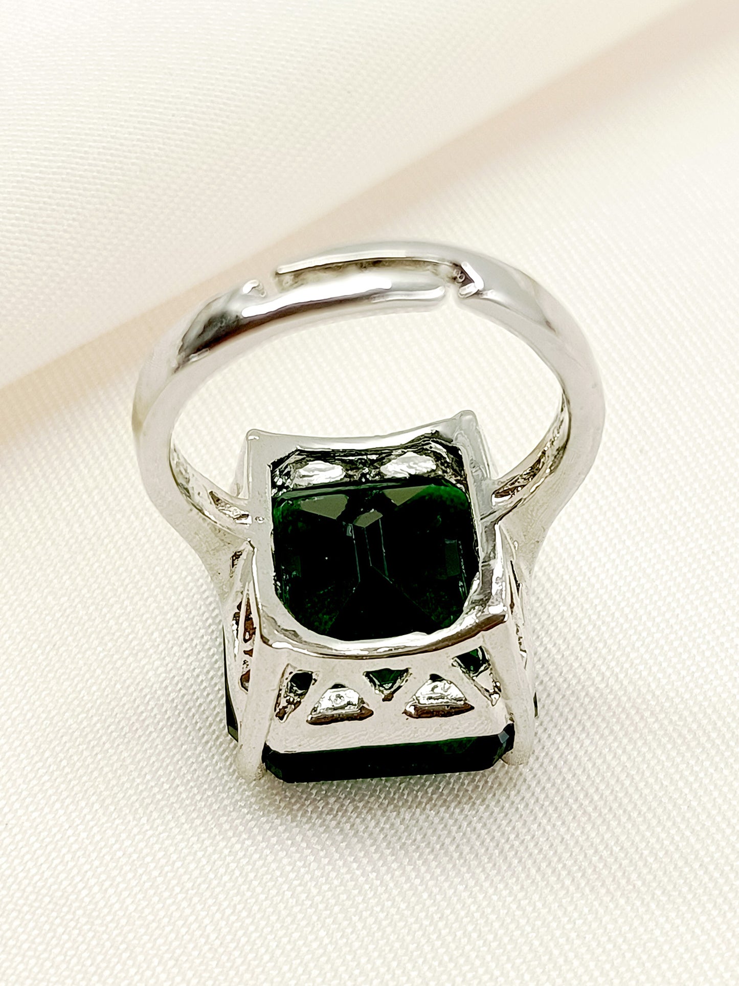 Nitibhaa Green American Diamond Finger Ring