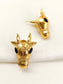 Jatin Golden Bull Head Men's Earrings