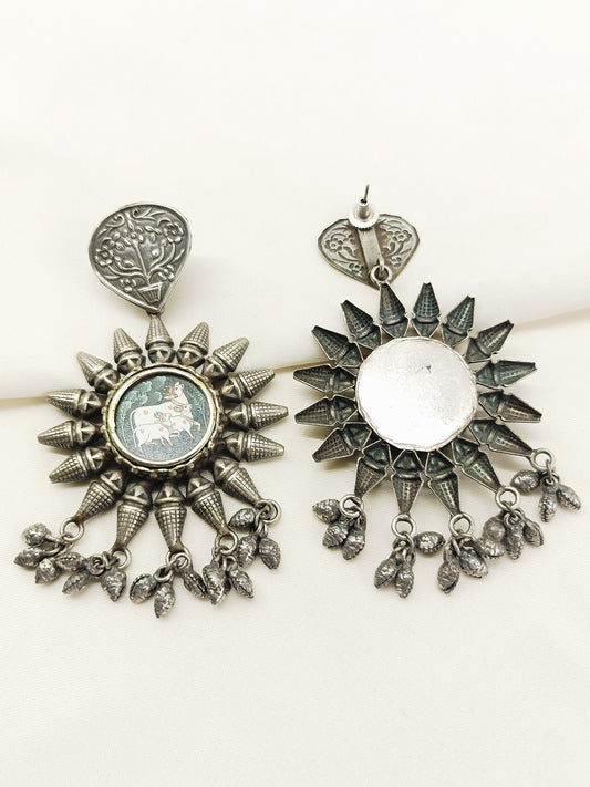 Dhatri Multi Colour Oxidized Earring