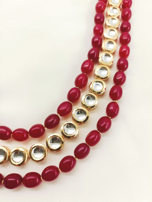 Vihaal Ruby Groom Beads Neckpiece