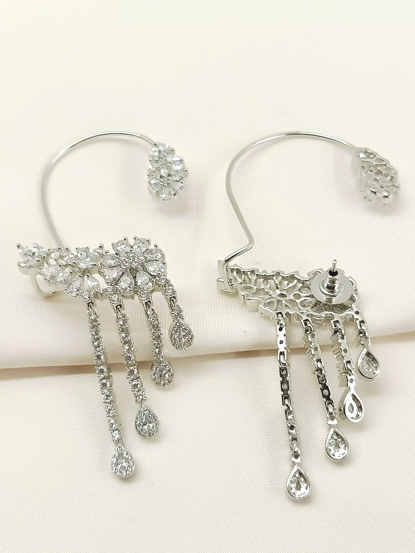 Rudrani White American Diamond Earrings