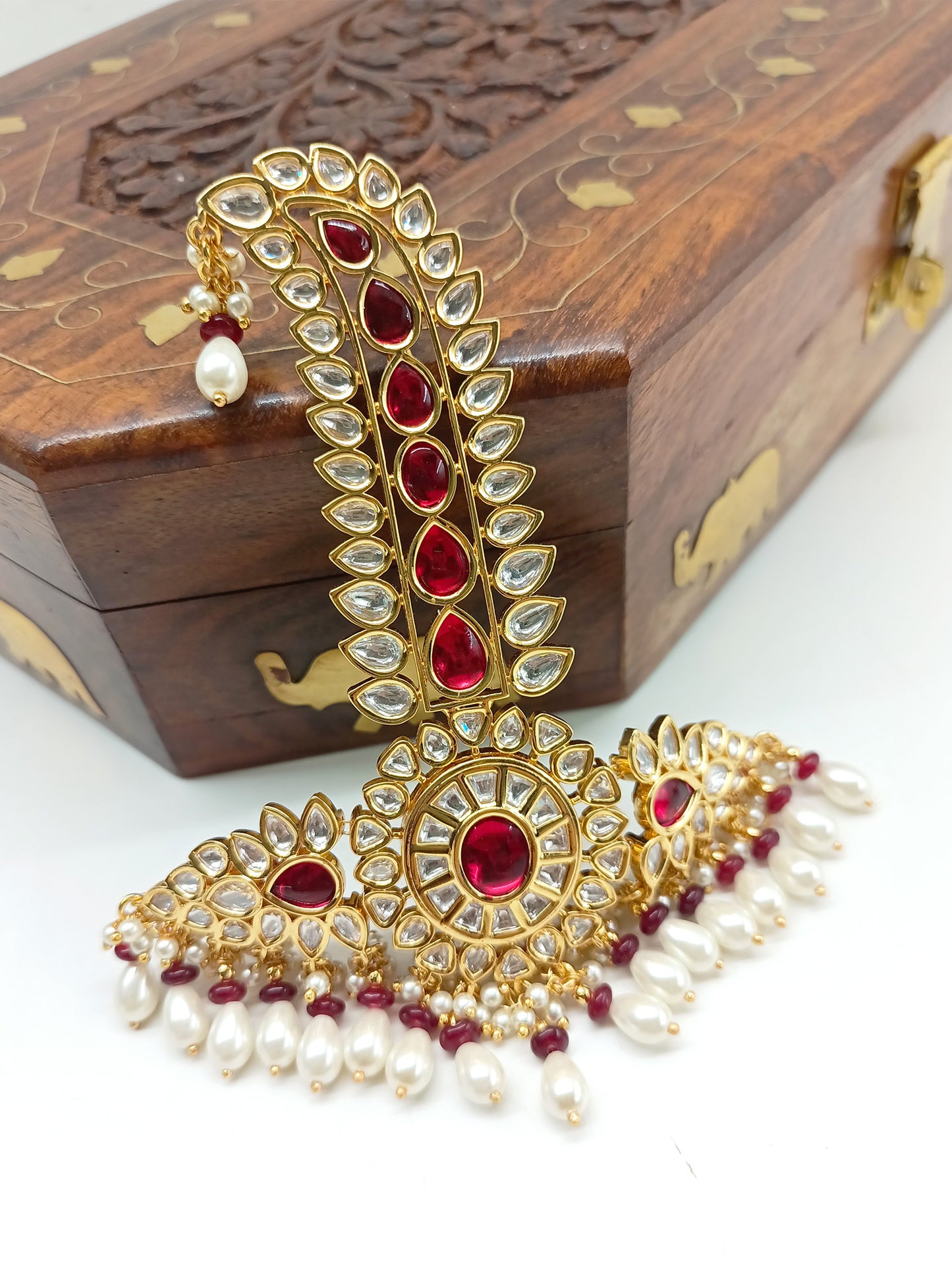 Aayush Maroon Kundan Dulha Kalgi