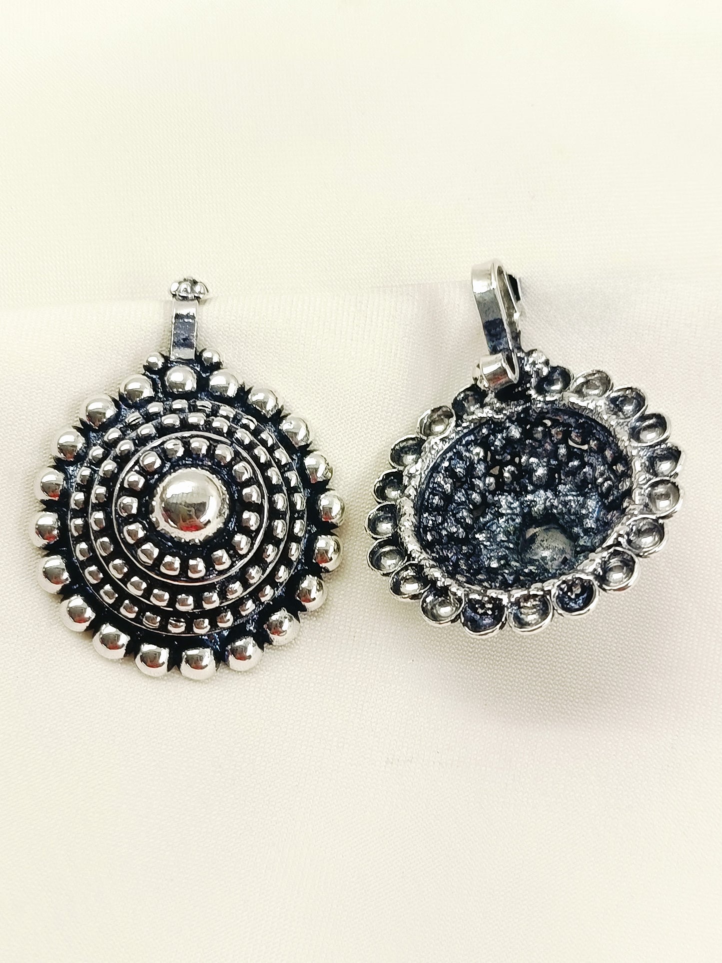 Ryka Oxidized Silver Tribal Mandala Cuff Pair