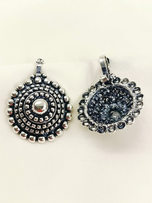Ryka Oxidized Silver Tribal Mandala Cuff Pair