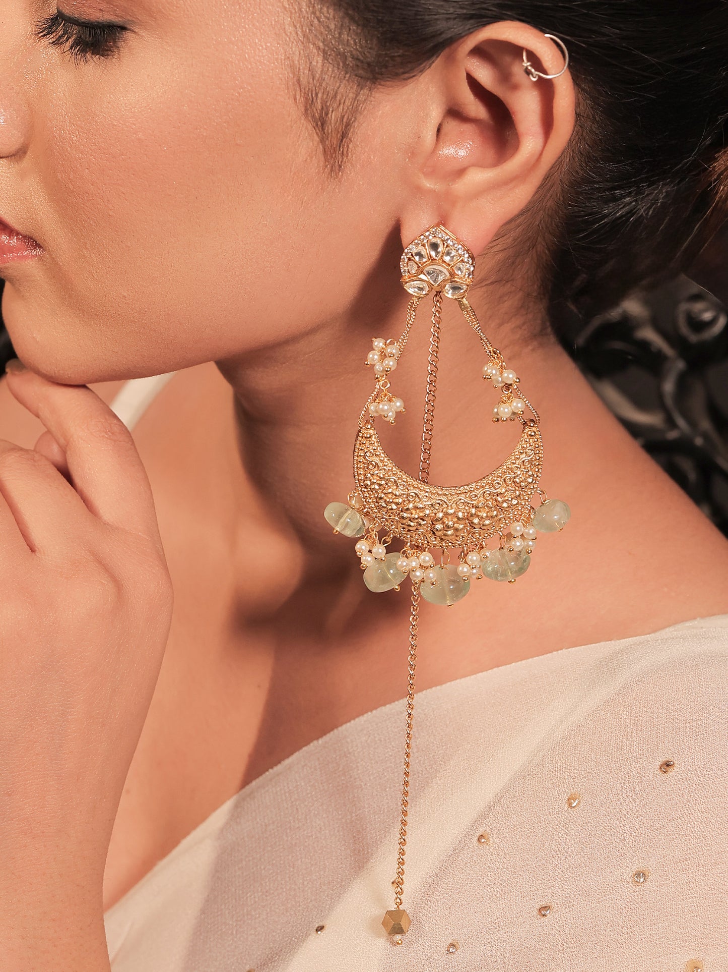 Sushmita Mint Green Antique Earrings