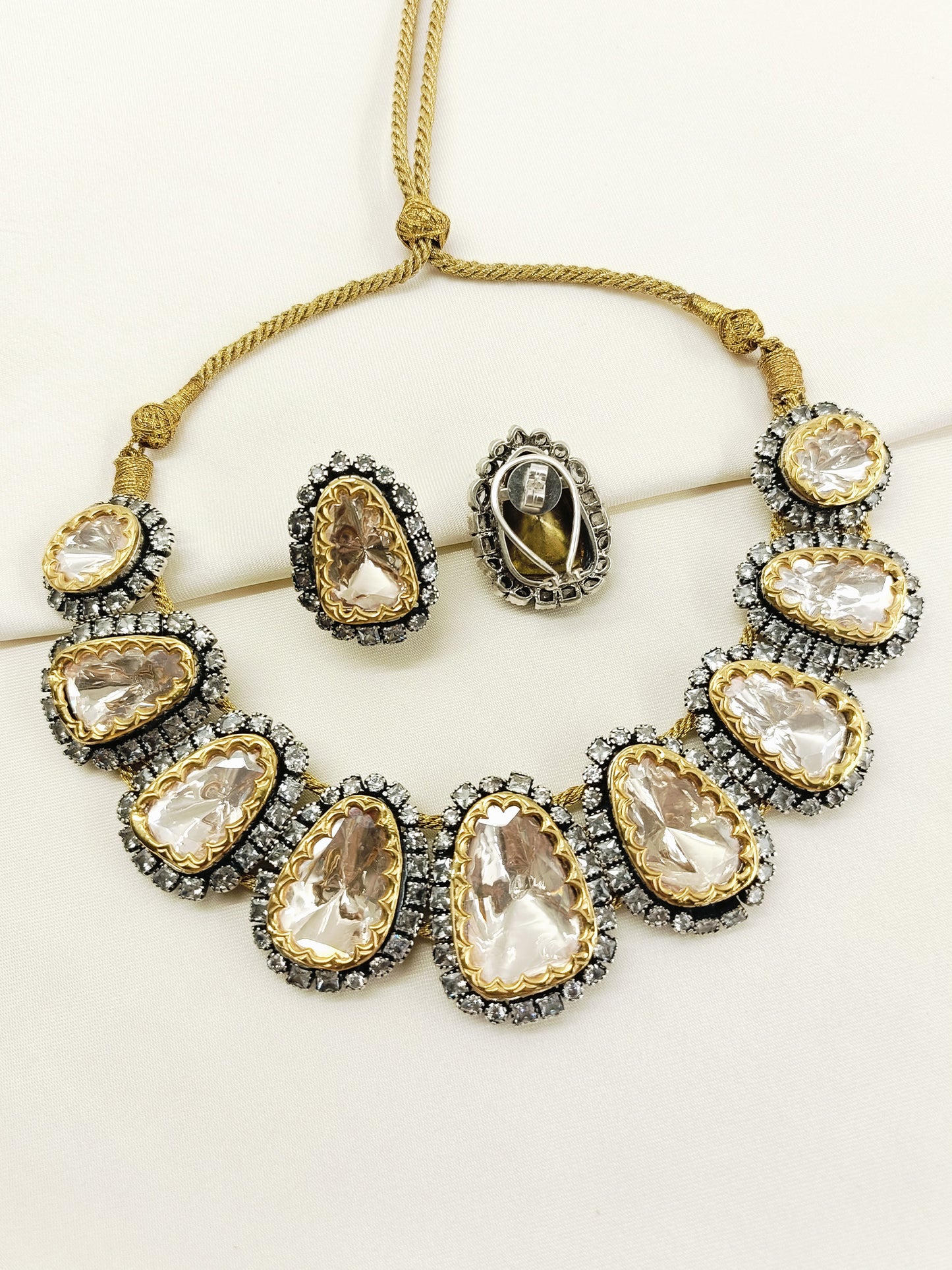 Nabila 92.5 Silver Moissonite Necklace Set