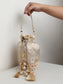 Camilla Golden Ivory Banarasi Brocade Potli Bag with Pearl Base