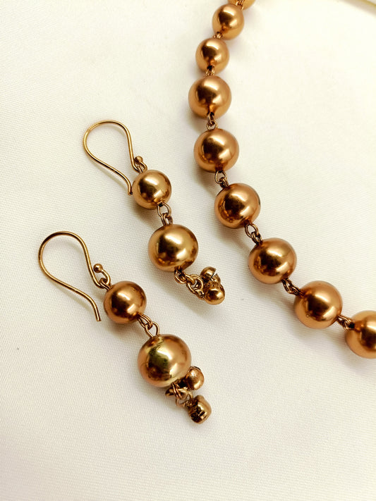 Fizana Golden Oxidized Necklace Set