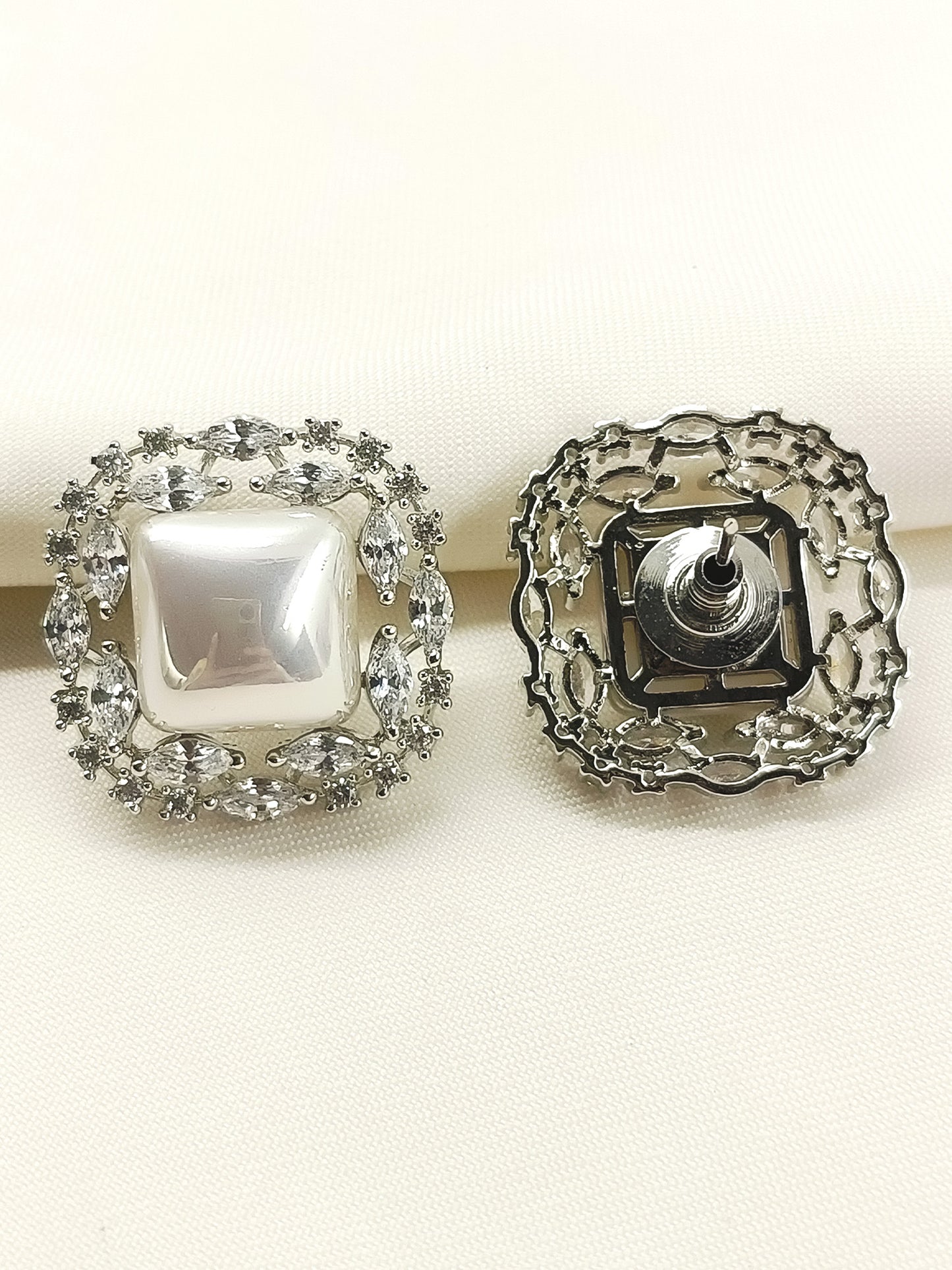 Devyani White Pearl American Diamond Tops