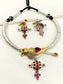 Gazara Pink Oxidized Hasli Styled Choker Set
