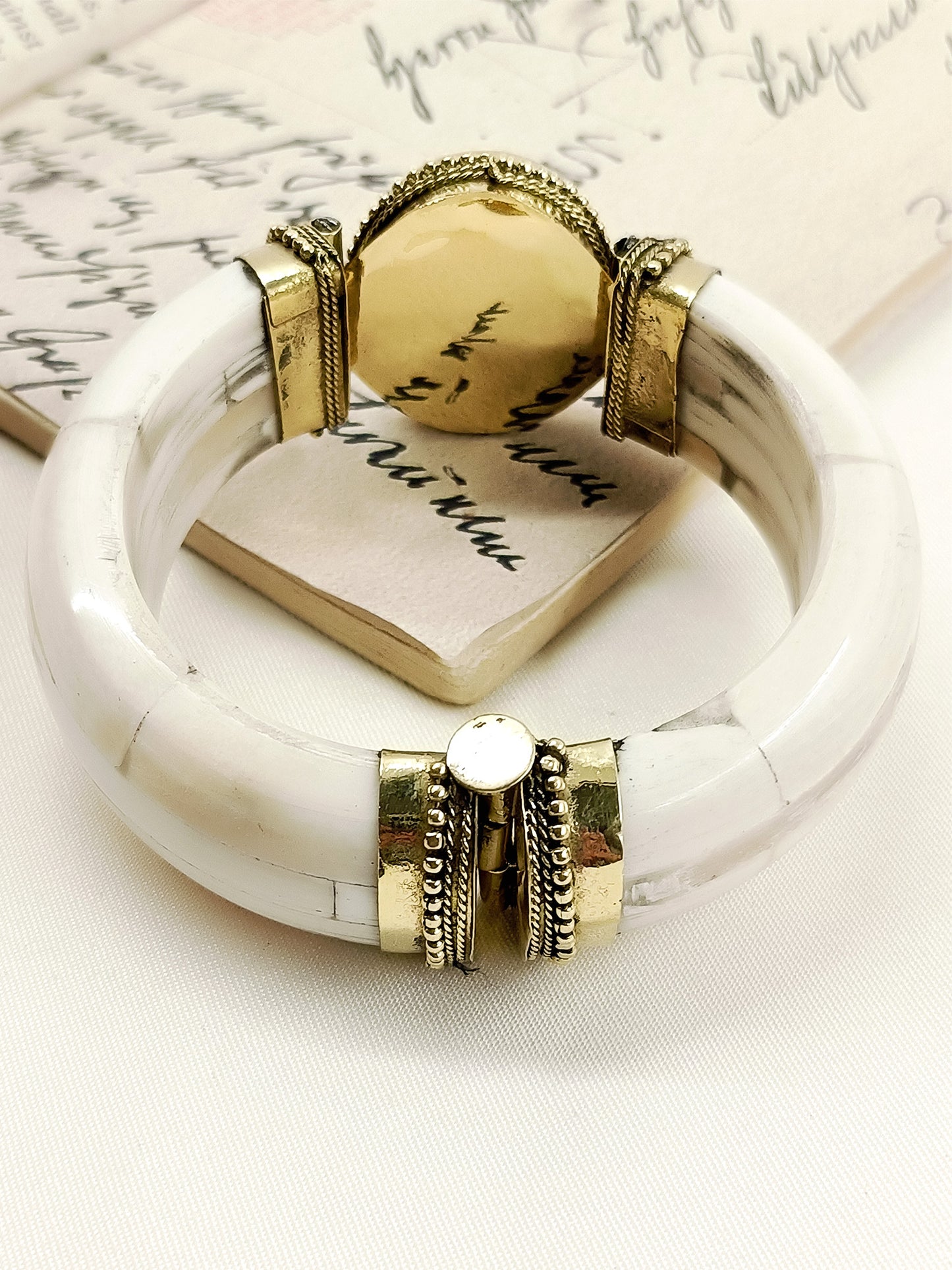 Aarun Sky Blue Bone Men's Bracelet