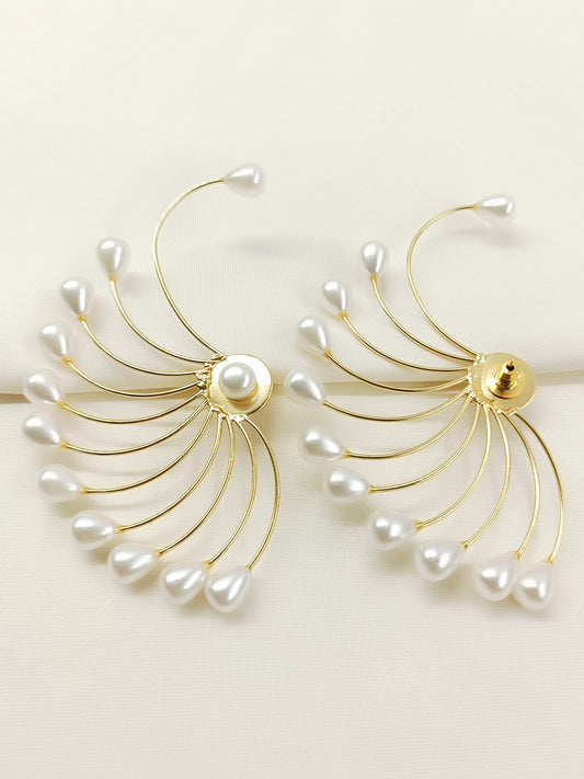 Nayana Solar Pearl Detachable Ear Cuff Statement Earrings