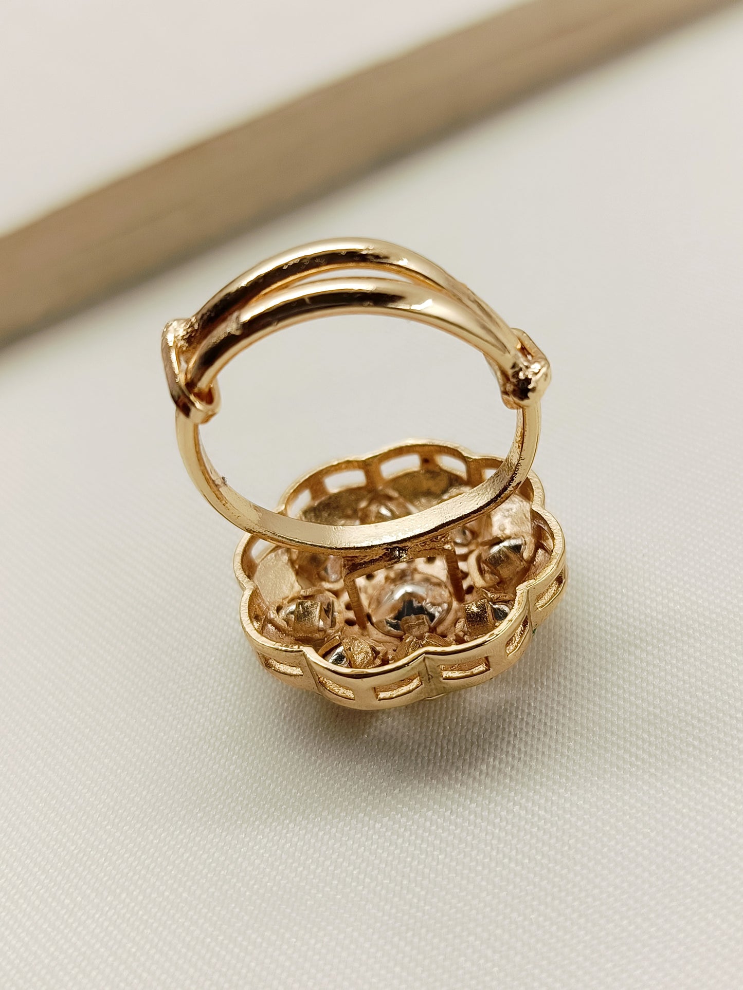 Alanna Green Kundan Finger Ring