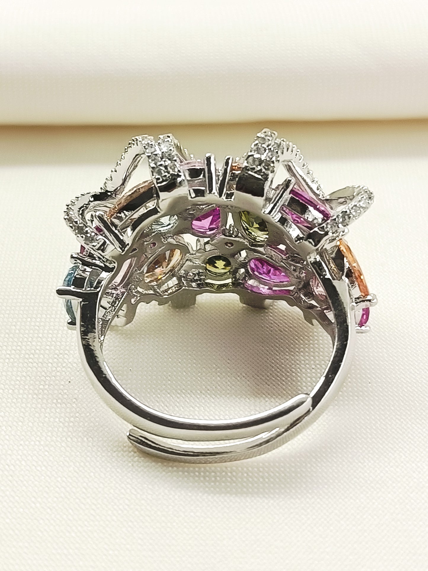 Gritachi Multi Colour American Diamond Finger Ring