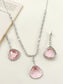 Tasavur Baby Pink American Diamond Necklace Set
