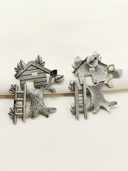 Dyuti Plain Oxidized Earring