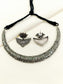 Firaki Plain Lotus Oxidized Choker Set